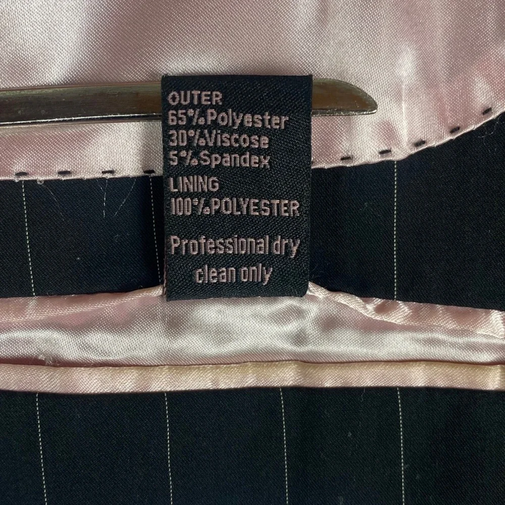 7 Diamonds Mens Blazer S Black Pinstripe‎ Clapton Pink Lining Contrast Stitch